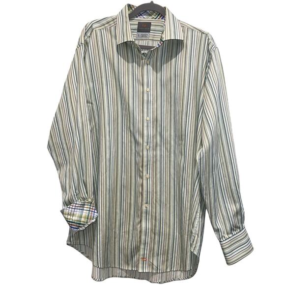 Thomas Dean Shirt Men's Long Sleeve Cotton Button Up Size XL - Picture 1 of 7